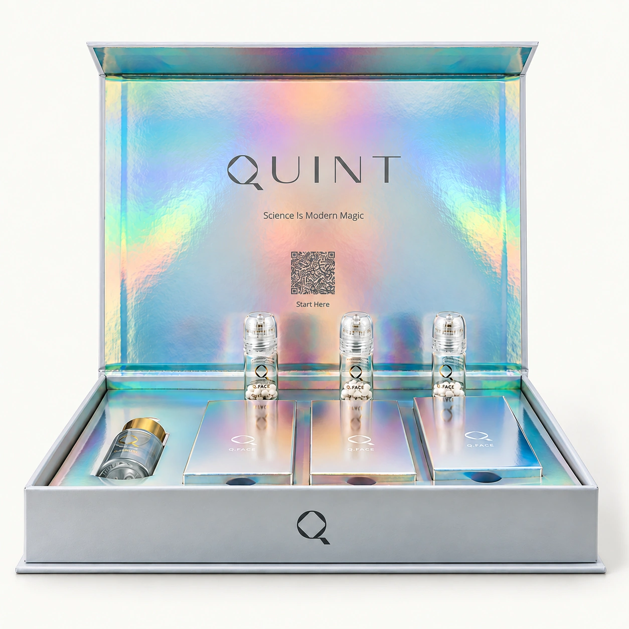 Q.FACE kit in its presentation box