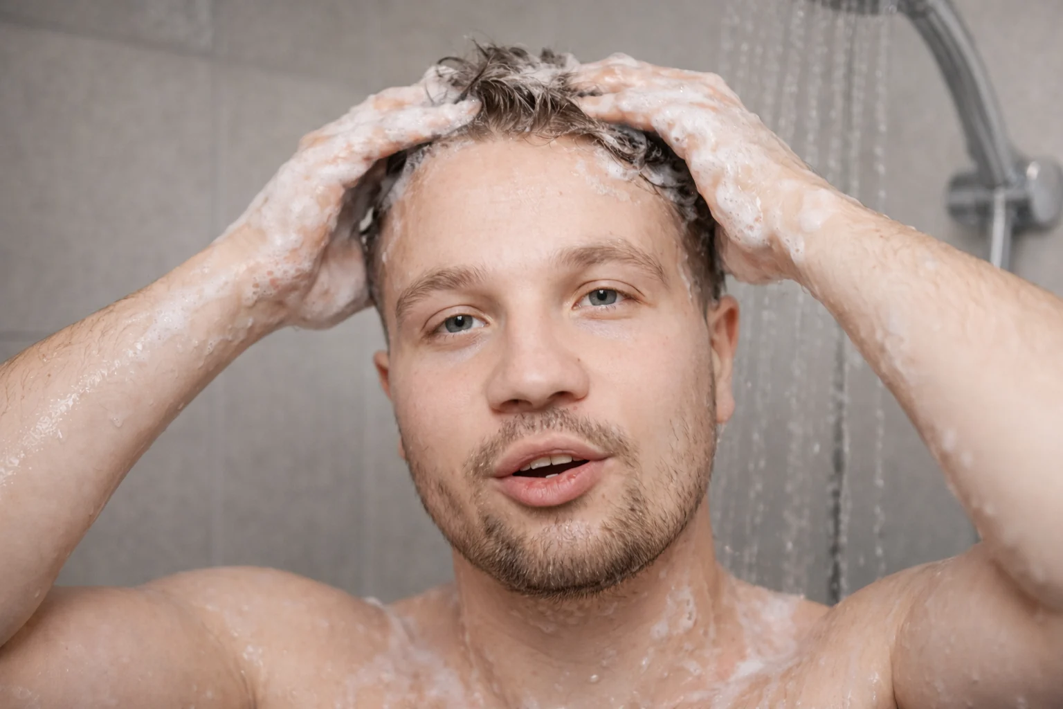 Washing the hair and scalp before Q.SCALP application